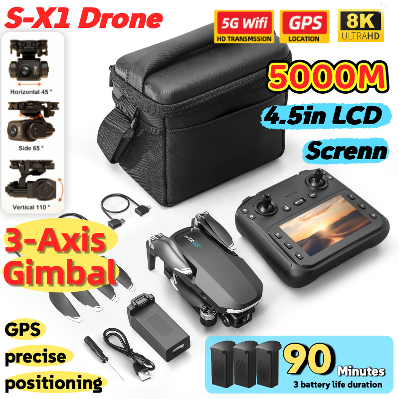 S-X1 MAX GPS Drone with 3-Axis – Drone Kit Long Range recenzja i cena