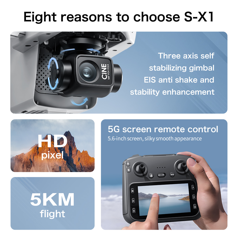 S-X1 MAX GPS Drone with 3-Axis – Drone Kit Long Range recenzja i cena